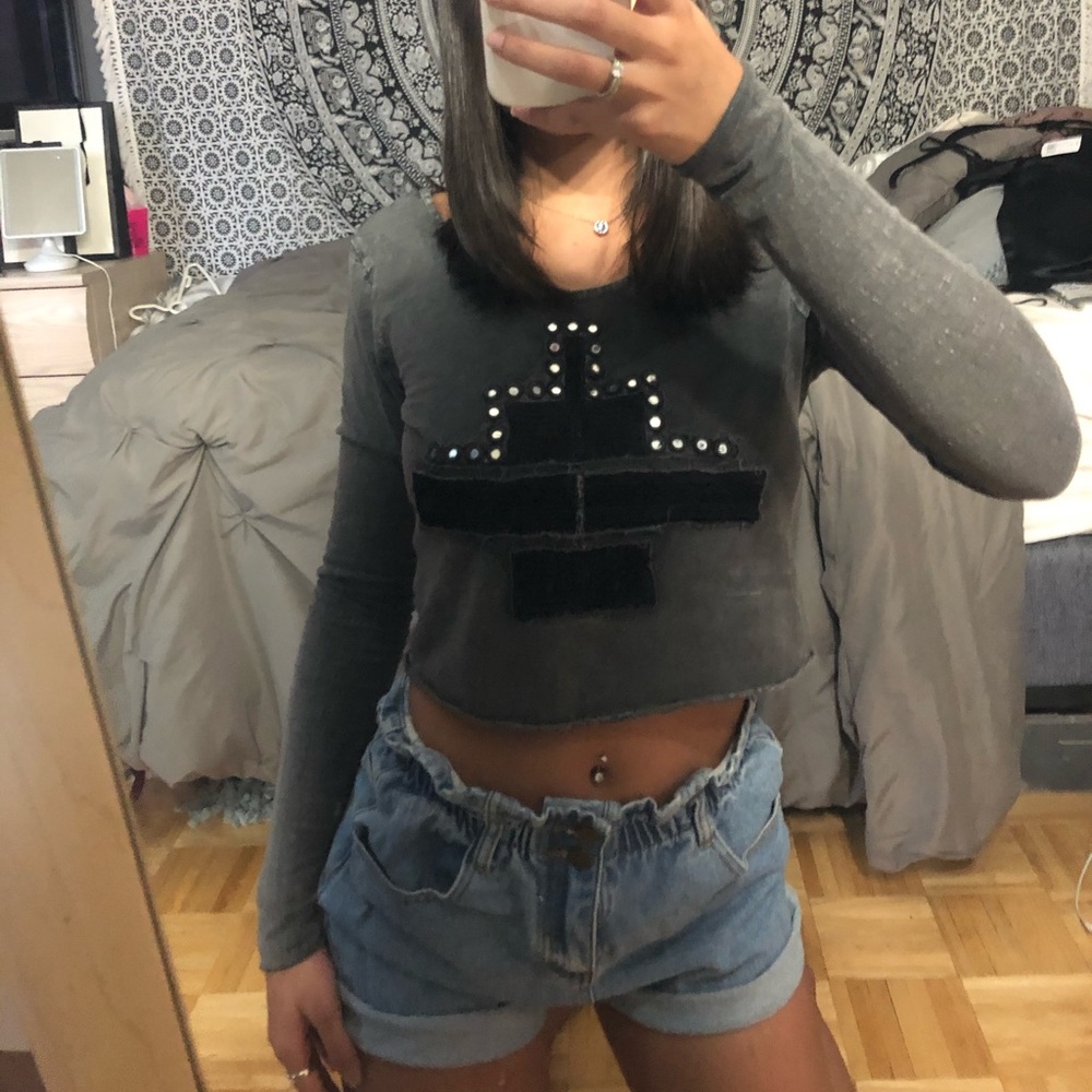 Free People Cropped long sleeve shirt